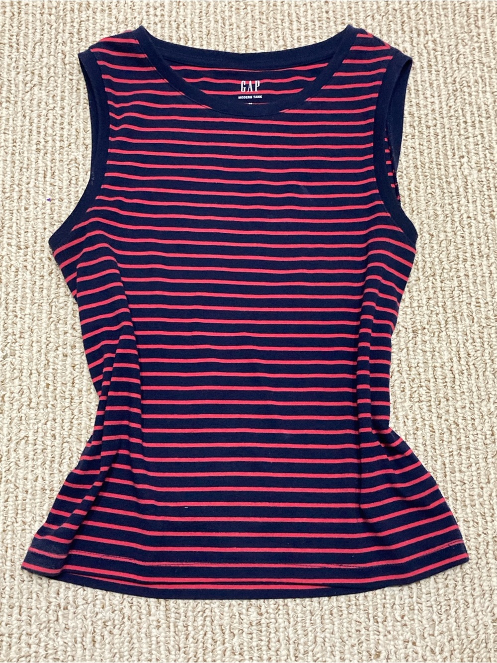 GAP Navy and Red Striped Sleeveless Tank